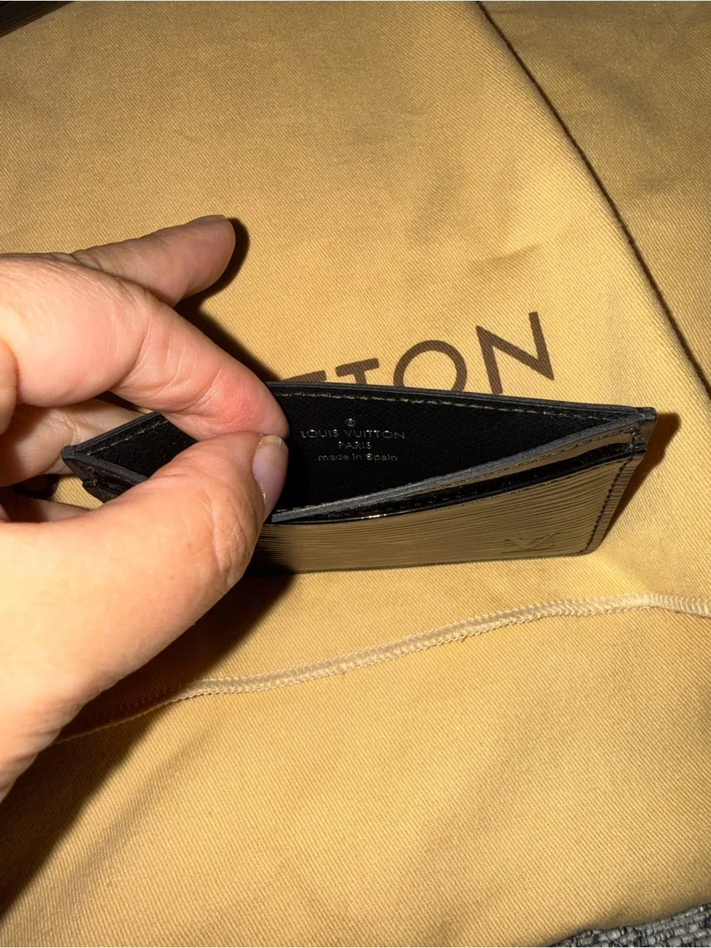 Louis Vuitton Black Epi Leather Slim Card Sleeve